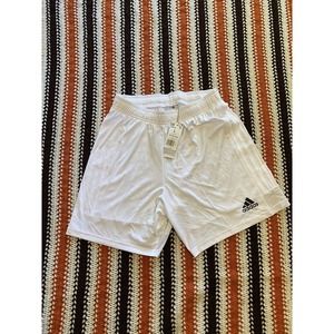 Adidas NWT Mens Large Triple White Aeroready Shorts Soccer Three Stripes